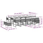 vidaXL Ensemble à manger de jardin et coussins 15 Pièces mélange beige