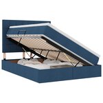 vidaXL Lit de rangement LED avec matelas Bleu 140 x 190 cm Tissu