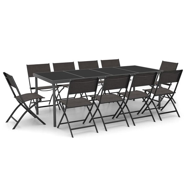 vidaXL Mobilier de salle à manger d'extérieur 11 Pièces Acier