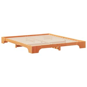 vidaXL Cadre de lit surélevé avec stockage Marron bois