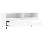 vidaXL Meuble TV blanc brillant 100x34 5x44 5 cm bois d'ingénierie