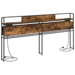 vidaXL Tête de lit de rangement Chêne fumé 200 cm Bois d'ingénierie