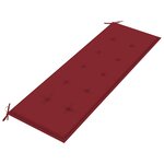 vidaXL Banc Batavia avec coussin rouge bordeaux 150cm Bois teck massif