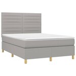 vidaXL Sommier à lattes de lit et matelas et LED Gris clair 140x200 cm