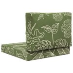 vidaXL Coussin de canapé d'extérieur 2 Pièces Modèle feuille Polyester