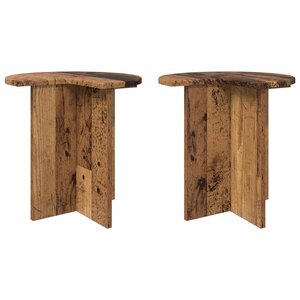 vidaXL Table d'appoint avec stockage 2 Pièces Bois ancien Ø 39 x 38 cm