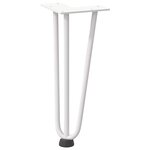 vidaXL Pieds en épingle à cheveux pour table basse 4 pièces Blanc 30 cm Acier massif