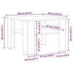 vidaXL Table basse Blanc brillant 60x60x42 cm Bois d’ingénierie