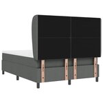 vidaXL Lit à ressorts avec matelas gris foncé  140 x 200 cm  en tissu