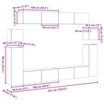 vidaXL Ensemble meuble TV 8 Pièces Chêne artisan Moyen Bois d'ingénierie