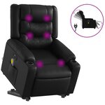 vidaXL Fauteuil inclinable de massage électrique noir similicuir