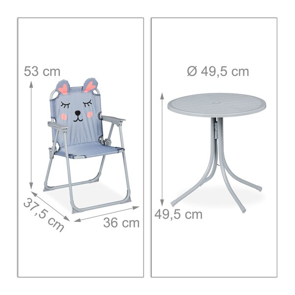 Salon de jardin enfant mobilisable extérieur 53 x 49 5 x 87 5 cm design original pratique en plastique bleu 13_0007793