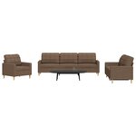 vidaXL Ensemble de canapés 3 Pièces marron tissu