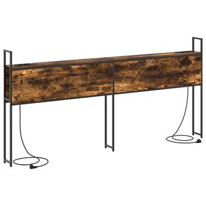 vidaXL Headboard de Rangement avec Station de Charge Chêne fumé