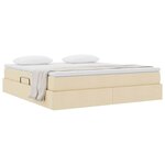 vidaXL Lit avec rangement et matelas Crème 180 x 200 cm Polyester