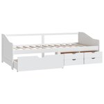 vidaXL Lit de repos 3 places à tiroirs Blanc Pin massif 90x200 cm