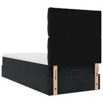 vidaXL Cadre de lit ottoman avec matelas noir 90x190 cm velours