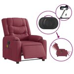 vidaXL Fauteuil de massage inclinable électrique Rouge bordeaux Tissu