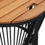 vidaXL Tables d'appoint de jardin 2 Pièces dessus en bois noir poly rotin