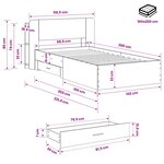 vidaXL Cadre de lit avec rangement Chêne Sonoma 100 x 200 cm