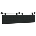 vidaXL Tête de lit suspendue Noir Tissu