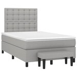 vidaXL Sommier à lattes de lit et matelas gris clair 120x190 cm tissu