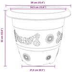 vidaXL Pots de plantes 6 Pièces Rouge brique Ø 39 x 32 cm Plastique