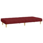 Vidaxl canapé-lit à 2 places rouge bordeaux tissu