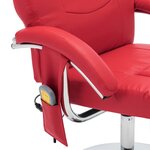 vidaXL Fauteuil de massage avec repose-pieds rouge similicuir