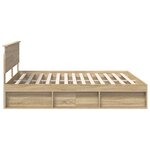 vidaXL Cadre de lit Sonoma 200 x 200 cm Bois d'ingénierie