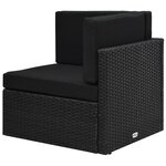 Vidaxl salon de jardin 6 pièces avec coussins noir résine tressée