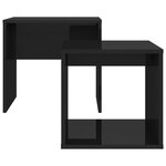 Vidaxl ensemble de tables basses noir brillant 48x30x45 cm aggloméré