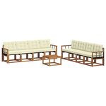 vidaXL Ensemble de canapés d'extérieur 9 pc Naturel et Crème