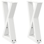 vidaXL Pieds de table basse 2 pièces Blanc 38 x (42-43 3) cm Acier