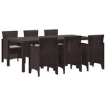 vidaXL Ensemble salle à manger jardin 7 Pièces Marron 200 x 100 x 73 cm