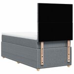 vidaXL Sommier à lattes de lit avec matelas Gris clair 100x200cm Tissu