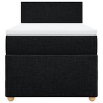 vidaXL Sommier à lattes de lit avec matelas Noir 90x200 cm Tissu