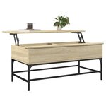 vidaXL Table basse chêne sonoma 100x50x45cm bois d'ingénierie et métal