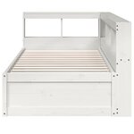 vidaXL Lit bibliothèque sans matelas blanc 90x200cm bois de pin massif