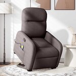 vidaXL Fauteuil inclinable de massage Marron foncé Tissu