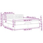 VidaXL Cadre de lit ottoman avec matelas gris foncé 160x200cm tissu