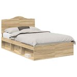 vidaXL Cadre de lit avec tête de lit Sonoma 120 x 190 cm Pin massif