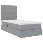 vidaXL Lit de rangement LED avec matelas Gris clair 90 x 190 cm Tissu