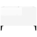 vidaXL Armoire à disques blanc brillant 74 5x38x48cm bois d'ingénierie