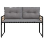 vidaXL Banc à couches en bois avec coussin Gris clair 114 x 55 x 77 cm