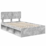 vidaXL Cadre de lit avec tête de lit Béton 120 x 200 cm Pin massif