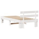 vidaXL Cadre de lit Blanc 90 x 200 cm Bois de pin massif