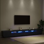 vidaXL Meuble TV 3 Pièces Noir 300 x 35 x 40 cm Bois d'ingénierie