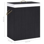 Vidaxl panier à linge bambou noir 83 l