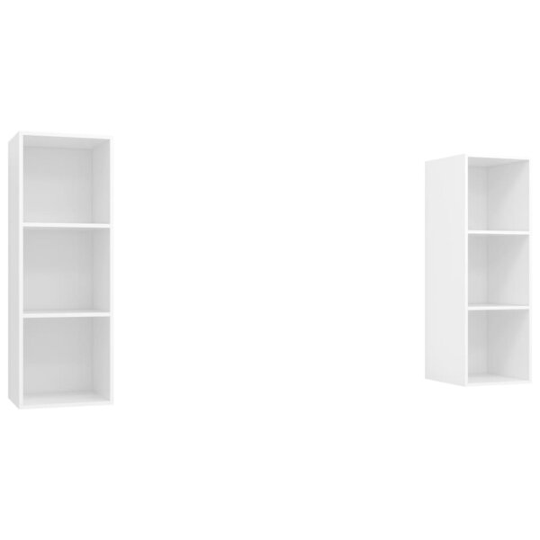 vidaXL Meubles TV muraux 2 Pièces Blanc Aggloméré